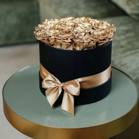 Classic Black Box | 24K Gold Roses