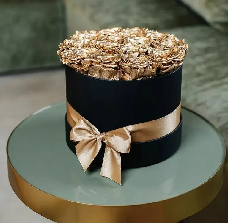 Classic Black Box | 24K Gold Roses