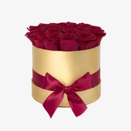 Classic Gold Box | Burgundy Roses
