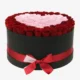 Deluxe Black Box | Red & Light Pink Roses | Heart