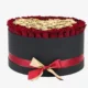 Deluxe Black Box | Red & Gold Roses | Heart