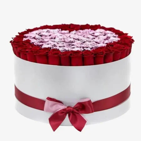 Deluxe Mirror Silver Box | Red & Pink Gold | Heart