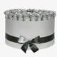 Deluxe White Box | Silver & Black Roses